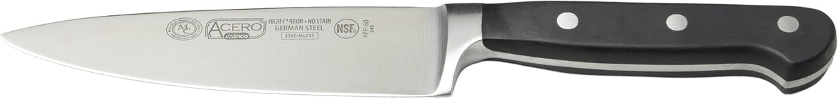 Winco Acero cutlery, Stainless Steel, 6-Inch | Triple riveted, Injection molded handle, Great for Meat Prep, Vegetable Prep, Bread Service and Kitchen Prep