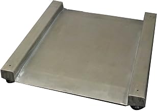 Heavy Duty SS Washdown Drum Digital Scale 28" x 28" by Optima – 40"L x 36"W x 3.5"H, Stainless Steel, Silver, Model OP-917-SS-PT-SQ-2000LED