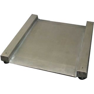Heavy Duty SS Washdown Drum Digital Scale 28" x 28" by Optima – 40"L x 36"W x 3.5"H, Stainless Steel, Silver, Model OP-917-SS-PT-SQ-2000LED