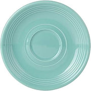 Tuxton China CIE-060 Saucer, 6" Diameter, Round, Microwave and Dishwasher Safe, Oven Proof, Fully Vitrified, Ceramic, TuxCare, Healthcare, Concentrix, Island Blue, Pack of 12