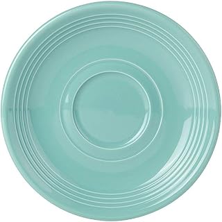 Tuxton China CIE-060 Saucer, 6" Diameter, Round, Microwave and Dishwasher Safe, Oven Proof, Fully Vitrified, Ceramic, TuxCare, Healthcare, Concentrix, Island Blue, Pack of 12