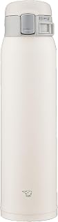 Zojirushi SM-SF60-WM Water Bottle, Direct Drinking, One-Touch Opening, Stainless Steel Mug, 20.3 fl oz (600 ml), Pale White