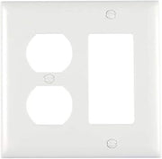 Legrand Pass & Seymour SP826WU Plastic Wall Plate, 2 Gang, Combination One Duplex Receptacle Outlet and One Decorator Rocker GFCI, White (1 Count)