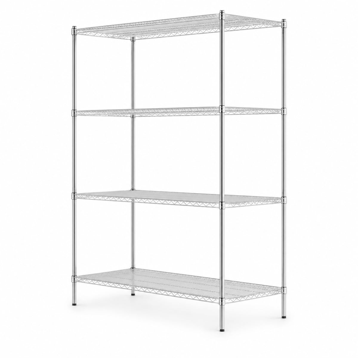 NSF Chrome 4-Shelf Kit 24" x 60" in with 74 in Posts by Glownary – 24 Inches X 60 Inches X 74 Inches, Epoxy-coated Metal, Black, Model 460EC2460K74