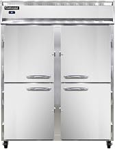 2RES-SS-HD Extra-Wide Two Section Reach In Refrigerator, 57" W, Shallow Depth, Full Stainless & Half-Height Doors