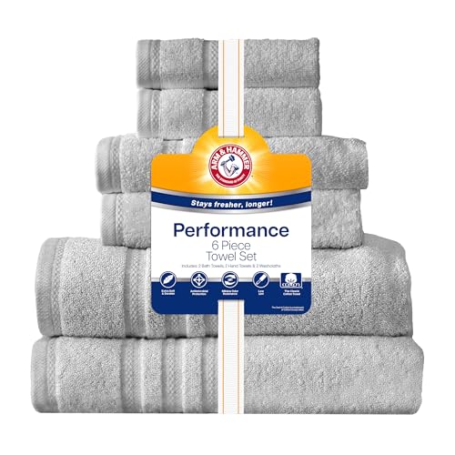 ARM & HAMMER Light Grey / Towel Set (Washcloths, Hand Towels, Bath Towels) / 1 Towel Sets