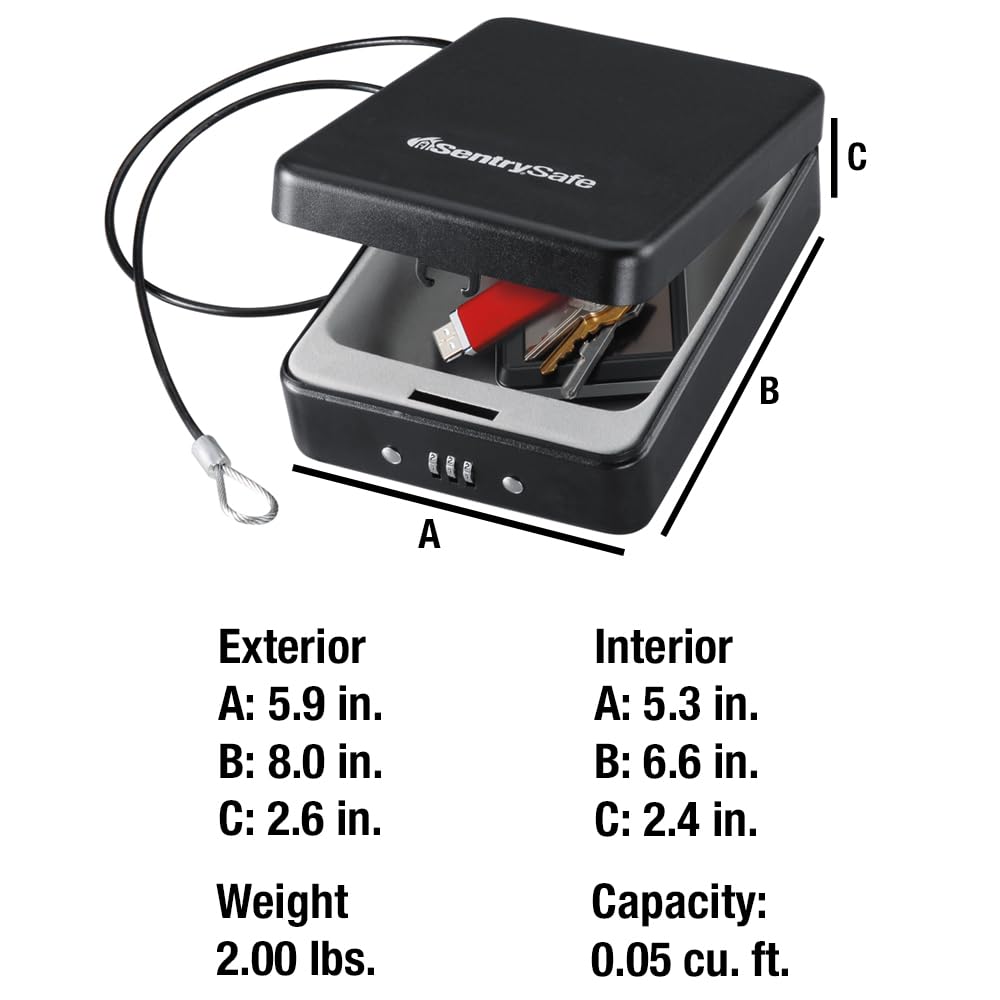 SentrySafe Black / 0.05 Cubic Feet / Combo Lock Safes & Safe Accessories