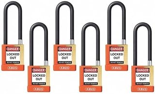 ABUS Keyed Padlock, Open, Rectangular Steel Body, Hardened Steel Shackle, 3/4 in W, 6 PK 20119-1 Each