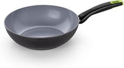 Monix ECO Nature Wok 28 cm, Forged Aluminum, Reinforced Non-Stick Ceramic, Suitable for All Hobs and Induction