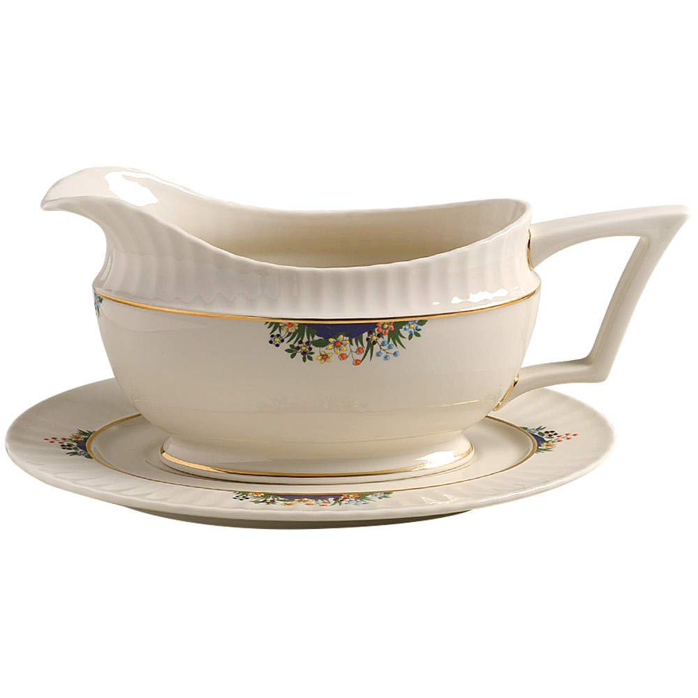Rutledge #P303 Gravy Boat With Tray - 2 Pc by Lenox – Gold, Model 135090280