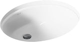 Kohler Caxton Oval 17" x 14" Undermount bathroom sink, White
