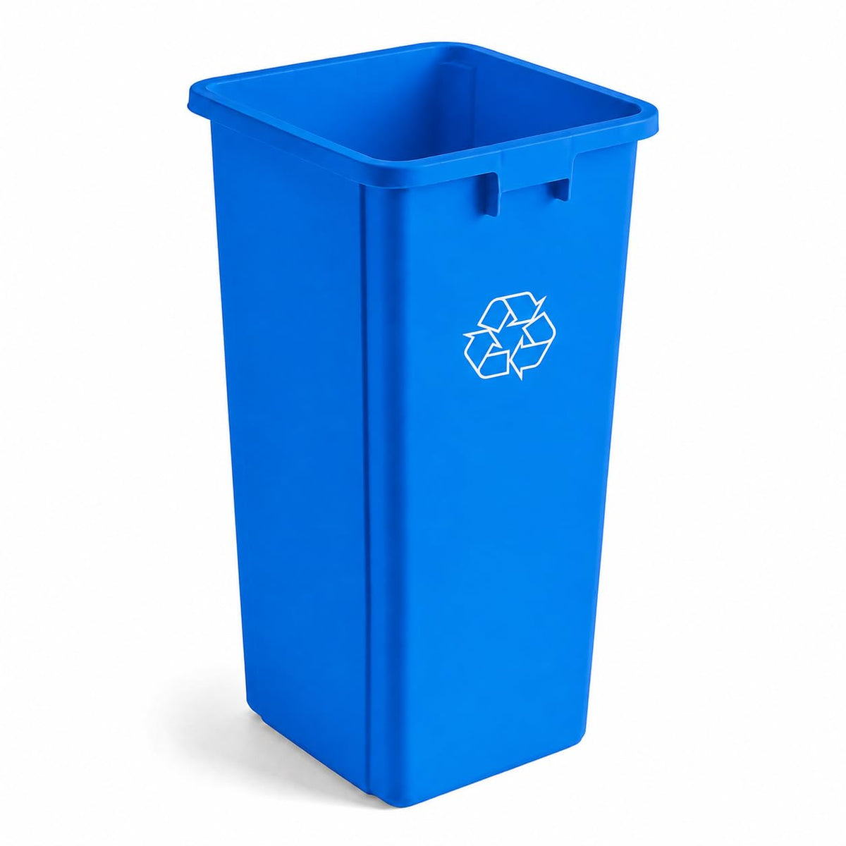 Glownary Square Recycling Bin – 23 Gallon, Blue, Indoor, with Handles, 15.9W x 15.9D x 30.9H inches