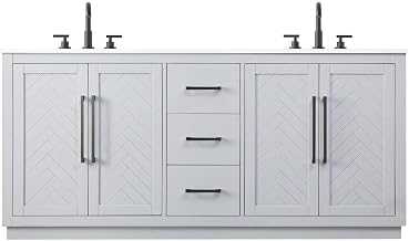 Elegant Kitchen and Bath 72" Double Bathroom Vanity in Grey