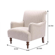 Brown Armchair with Hardwood Frame by Furnifact – 100% polyester, Hardwood and plywood frame construction, Brown