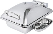 3964 Crown Collection 4 Quart Induction Chafing Dish, Square, Hinged Lid