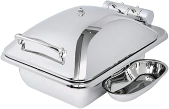 3964 Crown Collection 4 Quart Induction Chafing Dish, Square, Hinged Lid