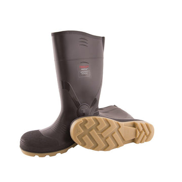 51154.9 Profile Plain Toe Knee Boots by TINGLEY – 9, Polyvinyl Chloride, Brown, Model 51254.09