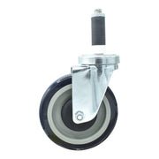 BK Resources 5" Polyurethane 1" Expanding Stem Swivel Caster for Work Tables – 5", Silver, Model 5SBR-1RA-PLY