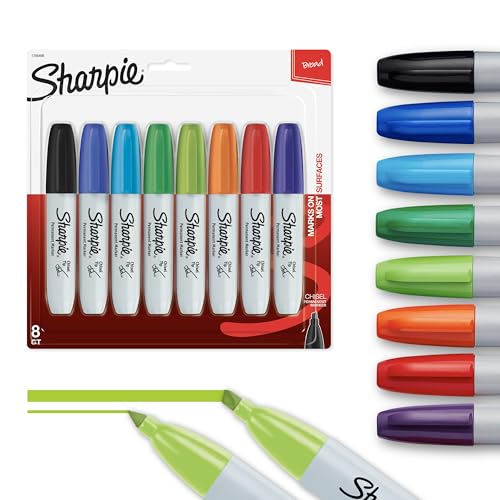 Sharpie 8ct - Assorted Chisel / Markers / 1 Count (Pack of 8) Permanent Markers