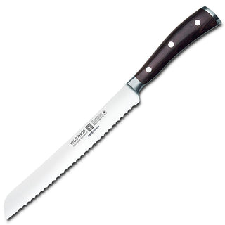 IKON 8" Bread Knife by Wüsthof – 8", Stainless Steel, Brown, Model 4966/20