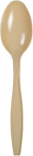 AmerCareRoyal Heavy Weight Unwrapped Disposable Polypropylene Plastic Teaspoons for Restaurants and Catering, Champagne, Pack of 1000
