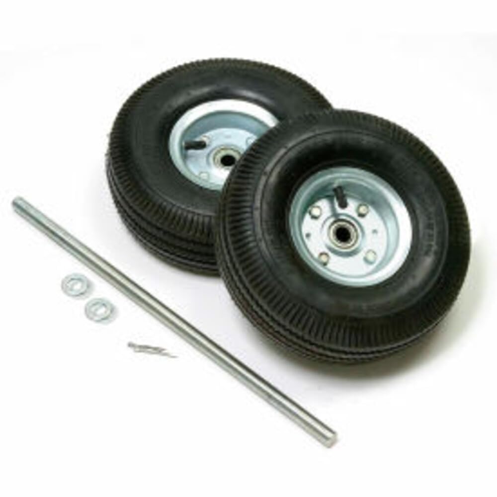Replacement Pneumatic 10" Hand Truck Wheel Kit by Global Industrial – 22"L x 3.5"W x 4"H, Rubber, Silver, Model 330CP32