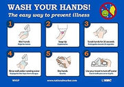 NMC WH5P WASH Your Hands, Sign, 7X10, PS Vinyl