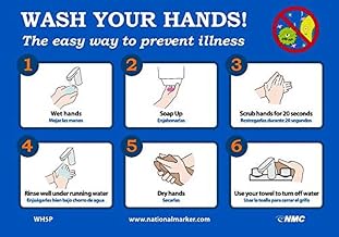 NMC WH5P WASH Your Hands, Sign, 7X10, PS Vinyl