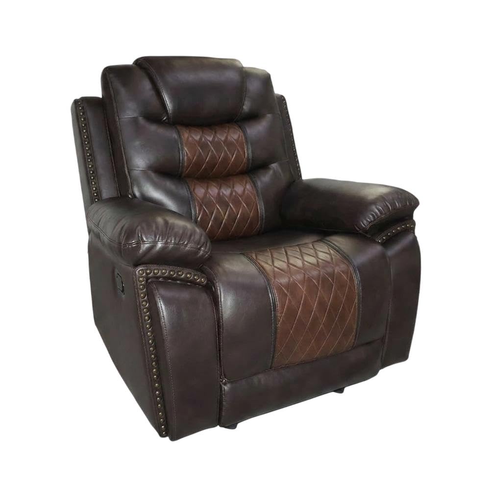 Upholstered Glider Recliner with Black Legs by Starlight Canyon Home – Hardwood and Plywood, 80% Polyester and 20% PU, Brown