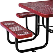 Global Industrial Red / 81D x 81W x 29.5H in / Industrial Picnic Tables
