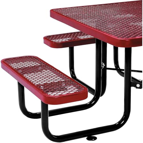 Global Industrial Red / 81D x 81W x 29.5H in / Industrial Picnic Tables