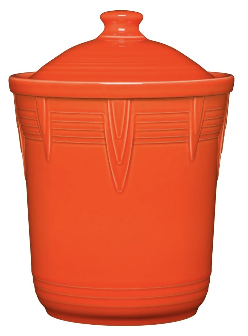 Fiesta Small Canister with Lid by Generic – Small, 1 quarts, Ceramic, Poppy, Model 571340