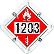 Labelmaster 126-CTPW 8 Hazmat Legend Flip Placard System for Tankers, White Full Frame