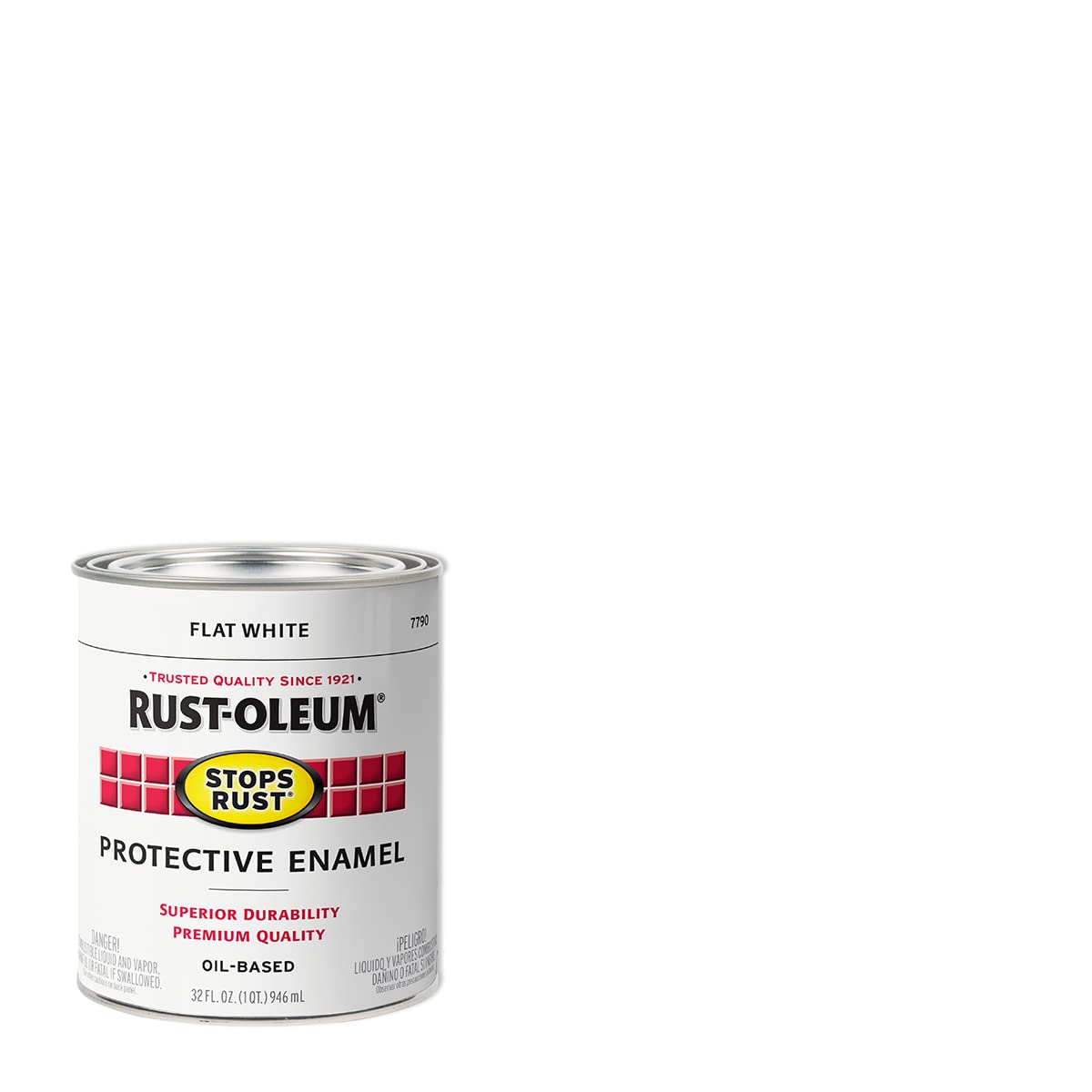Rust-Oleum Flat White / 32 Fl Oz (Pack of 1) / Brush on Paint Interior & Exterior House Paint