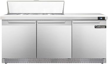 SW72-12C-FB Sandwich Unit, 72" W, With 12 Pan Top Openings, Front Breathing & 19" Cutting Board