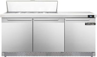 SW72-12C-FB Sandwich Unit, 72" W, With 12 Pan Top Openings, Front Breathing & 19" Cutting Board
