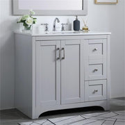 36 Inch Single Bathroom Vanity in Grey by Elegant Decor – 36"Lx22"Wx34"H, Engineered Wood, Grey, Model VF17036GR