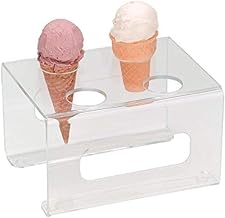DISPENSE-RITE CTCS-4C Countertop Four Section Ice Cream Cone Stand, 1-5/8" Holes, Clear Acrylic, 5" H x 8" W x 6-1/4" D