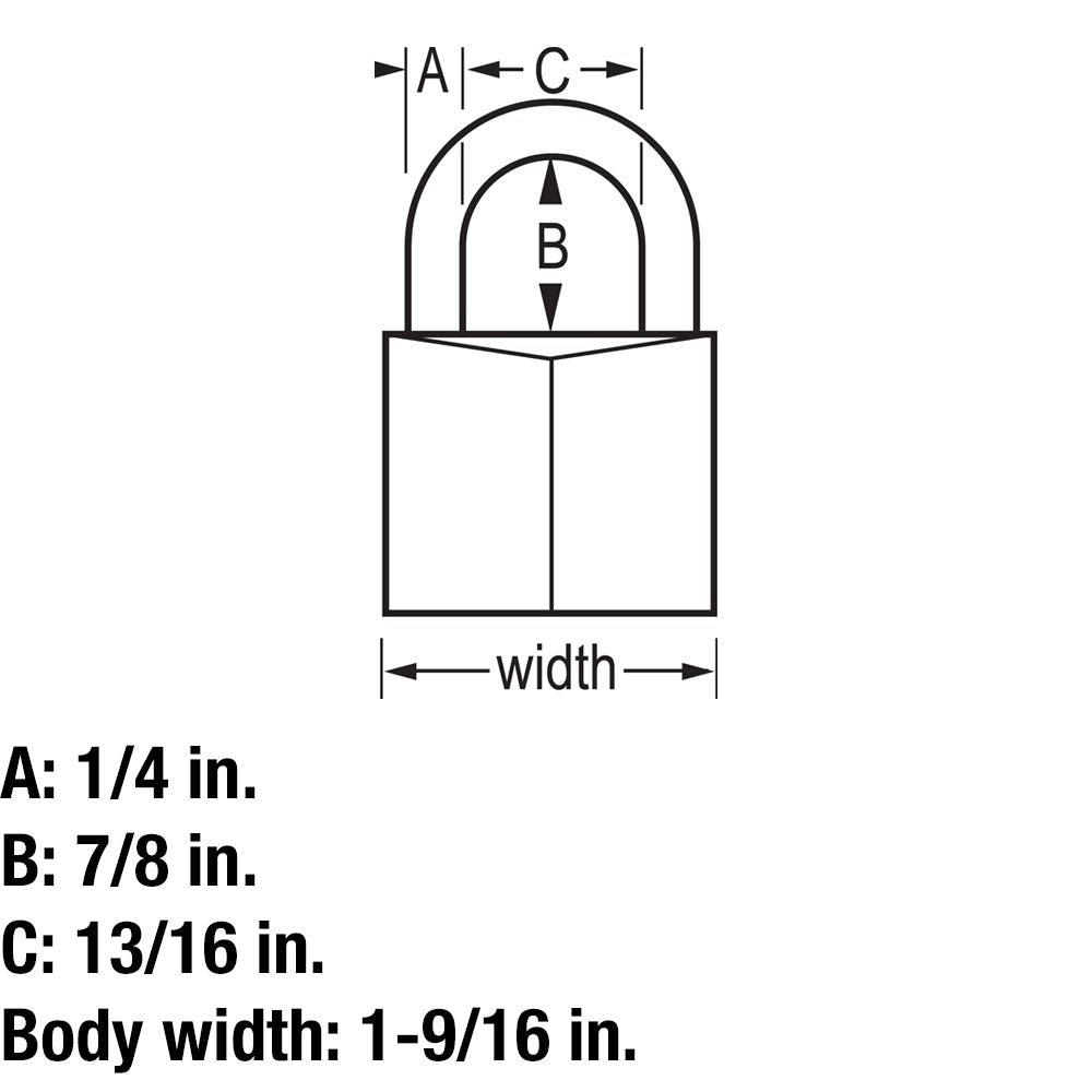Solid Brass Padlock with Key by Master Lock – 4 Pack, Brass, Brass, Silver, Model 140Q