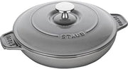 STAUB 40509-578 Round Hot Plate, Gray, 7.9 inches (20 cm), Both Hands, Casting, Enamel, Shallow Type, Induction Compatible