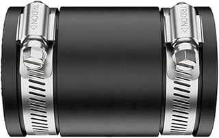Fernco P1056-250 2.5-in. Cast Iron, Plastic and Steel Pipe Flexible Coupling Connector Adapter in Black