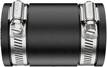 Fernco P1056-250 2.5-in. Cast Iron, Plastic and Steel Pipe Flexible Coupling Connector Adapter in Black