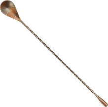 Winco After 5, Bar Spoon, 12"L, Teadrop End, 18/8 SS, Antique Copper Finish