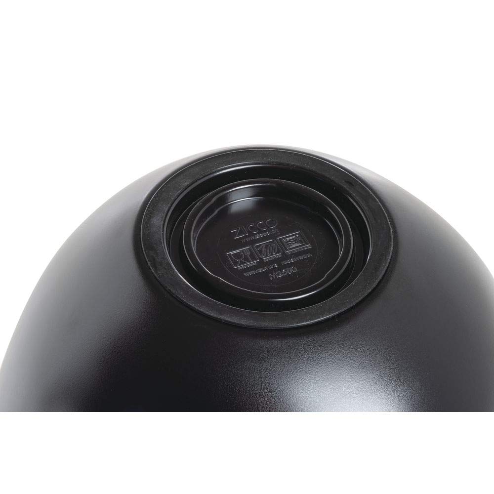 Black Melamine Serving Bowl with Light Wood Interior- 9 1/10" Dia by HUBERT – Melamine, Black, Model H0284-BLACK