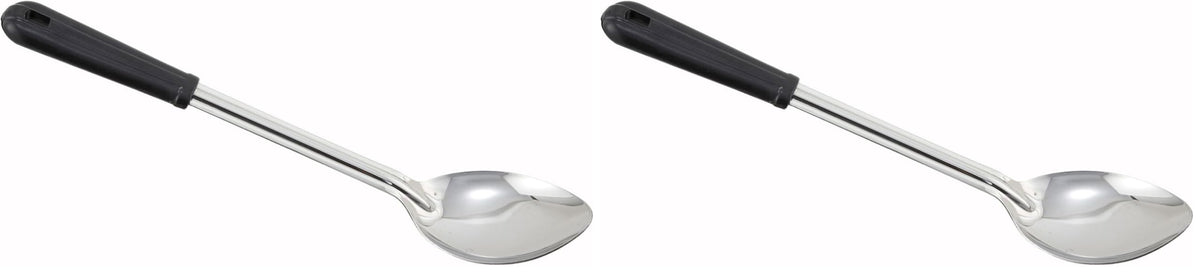 13" Plastic Basting Solid Spoon (Pack of 2) by Winco – Medium (Pack of 2), Stainless Steel, Acero inoxidable, Pack of 2, Model BSOB-13