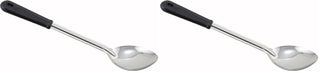 13" Plastic Basting Solid Spoon (Pack of 2) by Winco – Medium (Pack of 2), Stainless Steel, Acero inoxidable, Pack of 2, Model BSOB-13
