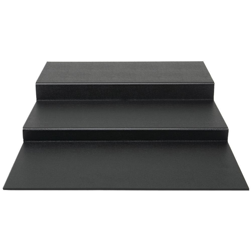 Deli Riser 3-Step Flat Black ABS Riser - 24" L x 29 3/4 W x 4 1/4 H by HUBERT – Plastic, Black, Model AR3DSB