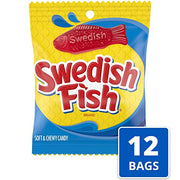 Swedish Fish 2 Flavors in 1 - Mixed Fruit / 5 Ounce (Pack of 12) / Red Gummy Candy