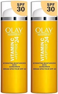 Olay Vitamin C Hydrating moisturizer with sunscreen, SPF 30, 1.7 Oz (Pack of 2)