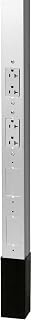 Hubbell HBLPP10W - Style Line, Service Pole, Aluminum, 15A, 125V ac, 2-Knockouts, 3-Outlets, White, 122 H x 2.13 W x